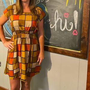 *5 for 25* EUC Mine checkered cutout dress sz L